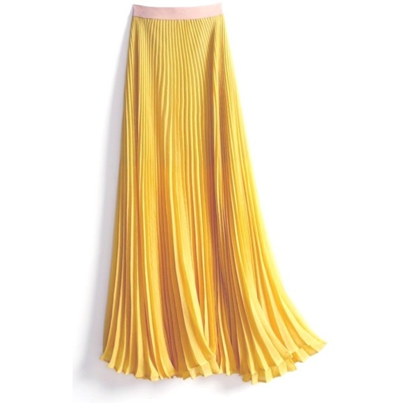 Gold Citron Chartreuse Bcbg Maxi Skirt 
